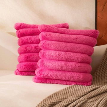 洛陽牡丹 AMZ灰色大兔毛抱枕套抽條紋坐墊套沙發飄窗大抽條靠墊套