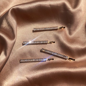 炒雞百搭 閃耀品質鋯石發夾簡約氣質復古網紅側發邊夾一字夾邊夾1入