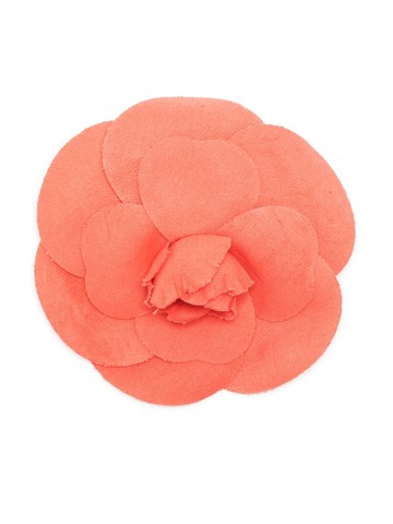 CHANEL Pre-Owned - 1990s Camélia motif linen brooch - women - Linen/Flax - One Size - Pink