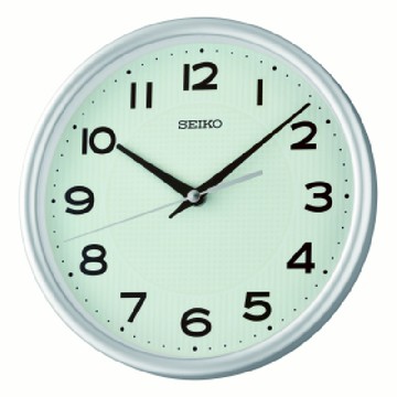 seiko SK037 精工鐘 (QXA836S) 夜光滑動式秒針 座掛兩用 銀色框 21.6cm