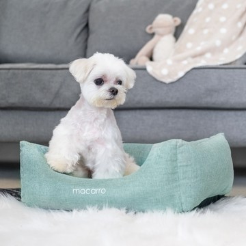 macarro 寵物乳膠床 棉麻布 XS號 四色 - Hazelnut 榛果