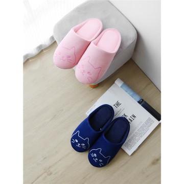 日式秋冬軟底靜音防滑居家棉拖鞋室內地板親子男女兒童情侶貓咪鞋
