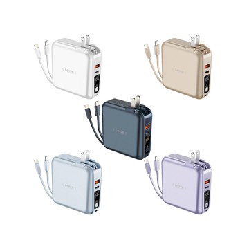 10000mAh up G-FIVE GP-W10S 10000mAh五合一22.5W PD+QC3.0自帶線行動電源