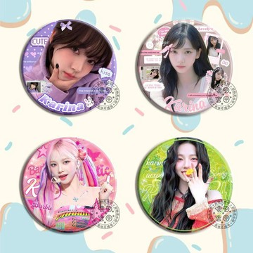 人氣新品💕️韓國️karina周邊 徽章 aespa 吧唧 柳智敏 吧唧 應援周邊 可愛百搭徽章 吧唧 痛包裝飾高清顏