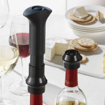 《TRUDEAU》抽真空器+2瓶塞組-黑-- 紅酒塞 真空瓶塞 保鮮瓶塞 葡萄酒塞