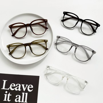 【Fee隔日到貨5色】顯瘦大框素顏造型眼鏡🔥輕巧黑框鏡片平光眼鏡 冷茶色眼鏡 透明框眼鏡 無度數眼鏡 塑膠眼鏡