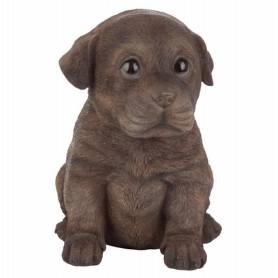 チョコレート色のラブラドールレトリーバーの子犬彫像 パートナー・コレクション・ドッグ彫像 彫刻置物/ガーデン庭園 芝生（輸入品）