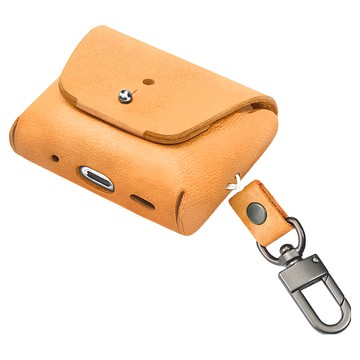 COZi AirPods Pro 1/2代 皮革保護套  意大利設計  真皮  無線充電  亮駝色  1個