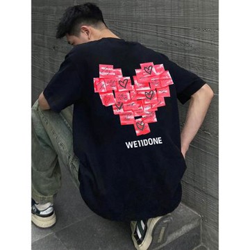 WE11DONE TRACK夏季小眾高街潮牌美式寬松WELLDONE重磅短袖T恤男