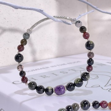 I know 紫龍晶| 碧璽 | s925純銀配飾|水晶手鍊 A19-3