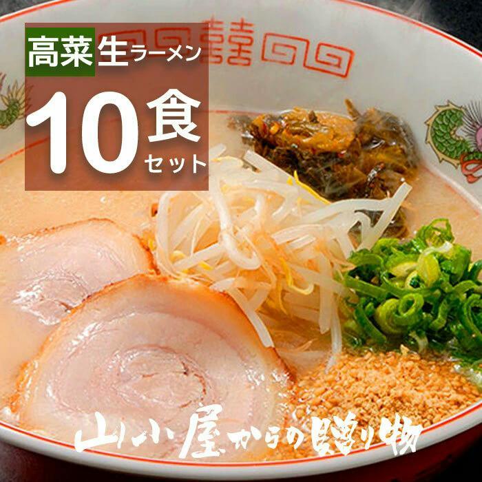 筑豊ラーメン [高菜生ラーメン10食セット 山小屋からの贈り物 ラーメン 冷凍 有名店