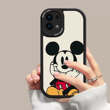 新款適用oppo米奇小羊皮reno10pro+手機殼12保護套reno11pro高級感奢華潮牌男r8por全包情侶findx6硅膠x5女款