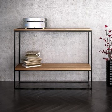 北歐玄關柜 鐵藝走廊柜子現代簡約玄關桌靠墻置物架實木收納邊幾【林之舍】