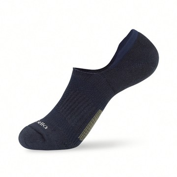 FootSpa無縫足弓加強氣墊運動隱形襪-棉紗 - L墨青藍