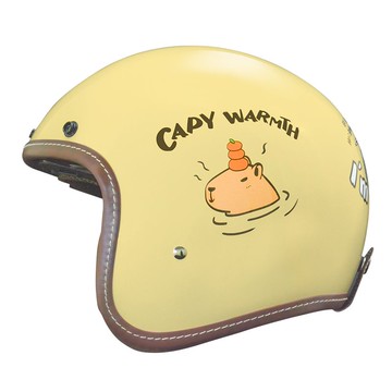 【水豚君】THH T383A+ 水豚君CAPY 奶油黃 復古帽 3/4罩安全帽