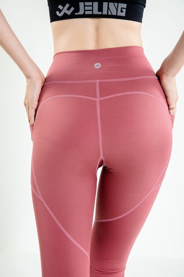 【JELING】Glacia 冰河褲 瑜珈褲(rose red/復古玫紅)登山/戶外/