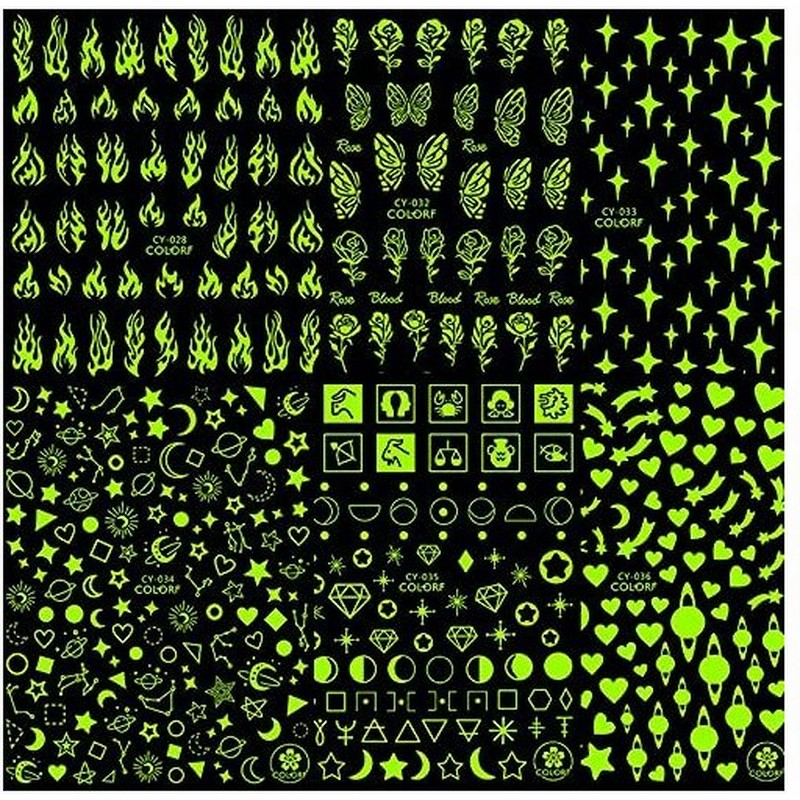 6枚セット 蛍光 ネイルシール ジェルネイル ネイルステッカー フレーム フラワー バラ 蝶 スター ムーン ハート 星座 動物 幾何学模様 ダイヤモ 通販 Lineポイント最大0 5 Get Lineショッピング