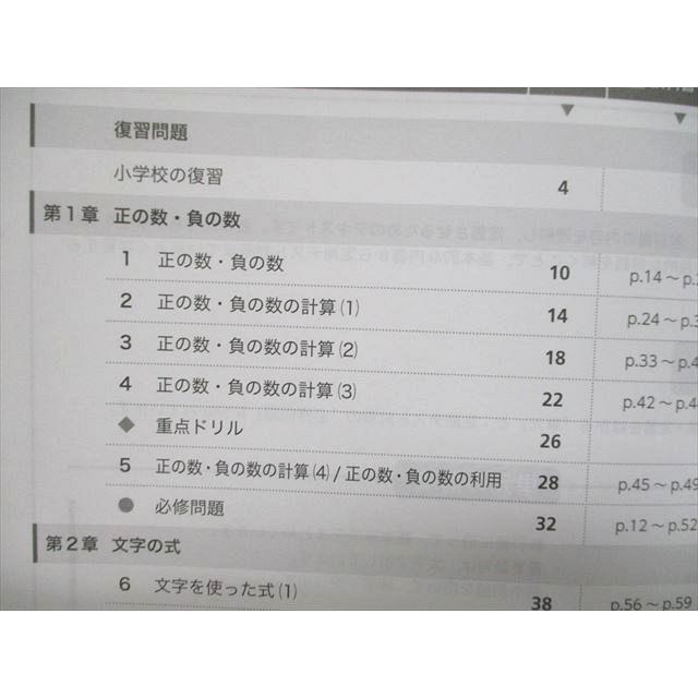 UN94-180 塾専用 中学必修テキスト 1年 数学 啓林館版[未来へひろがる数学]準拠 12S5B