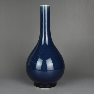 晚清民窯祭藍釉膽瓶 花瓶古玩古董陶瓷器手工仿古老貨收藏擺件