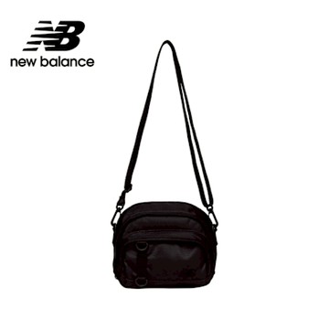 【New Balance】雙層拉鍊可調式斜背包_中性_黑色_LAB23201BK