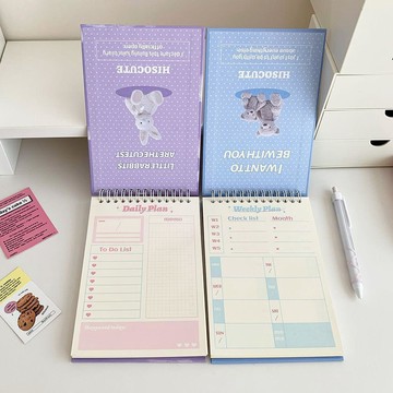🎁桃園出貨🎁Hisocute原創學生卡通甜品線圈本少女可愛手賬本日程計劃本禮物本