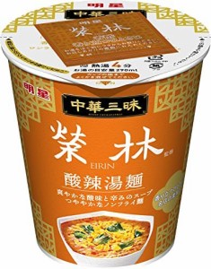 明星 中華三昧タテ型 榮林 酸辣湯麺 65g ×12個