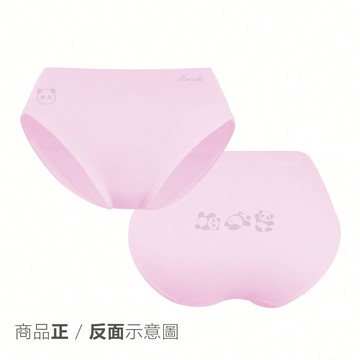 【可愛緹花】抗菌無縫童內褲-中低腰 - S / 貓熊紫