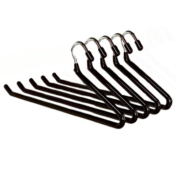 德利生活 正向鵝型褲架5個 黑色 29cm 防滑耐用 衣櫥收納  1組
