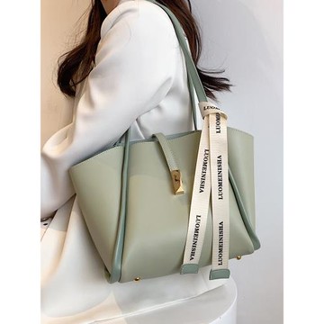 大容量包包女士2025新款質感軟皮托特包上班通勤單肩包手提子母包