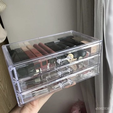 大號梳妝臺多層化妝品收納盒透明抽屜桌麵護膚品整理盒口紅亞克力 WVK5