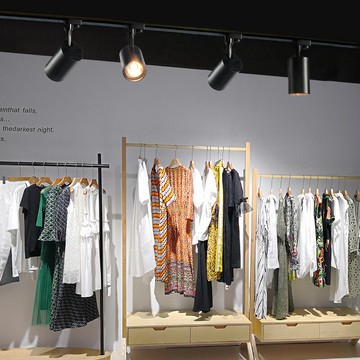 射燈led軌道燈服裝店鋪COB商用明裝吸頂導軌式超亮聚光三色變光