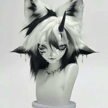 接kig獸頭成品定製接擬獸/oc 可愛蘿莉來圖定製古風獸頭定製/材料生日禮物 禮物