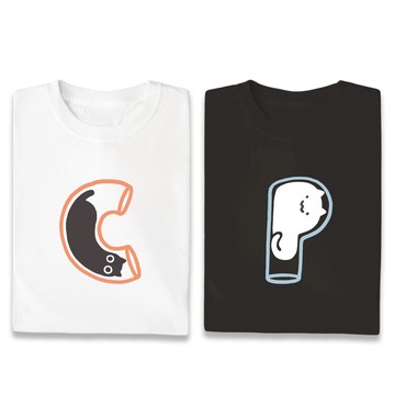 JZ TEE 黑貓&白貓-CP 印花短袖T恤