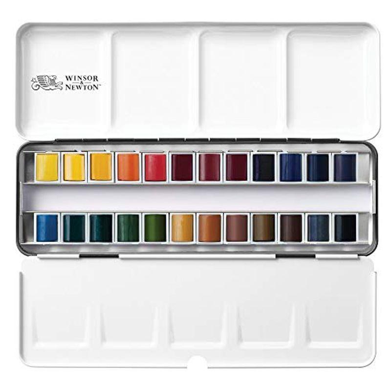 ウィンザー ニュートン 水彩絵具 プロフェッショナル ウォーターカラー 24色セット ライトウェイト メタルボックス