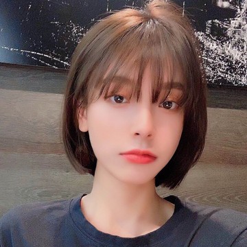 整頂假髮真髮絲-空氣瀏海短髮波波頭女假髮2色74ah16【獨家進口】【米蘭精品】