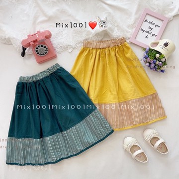 ❤️✨拼接設計感小點點造型長裙✨兒童拼接裙 5-17