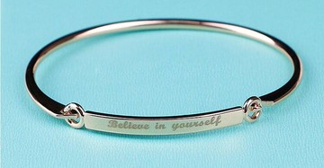 韓版 相信自己英文 玫瑰金手環 銀色手環 g1928