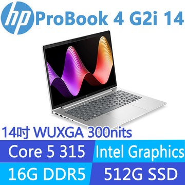 (商)HP ProBook 4 G2i 14 E04DTPT(Core 5 315/16G/512G SSD/W11P/14吋)