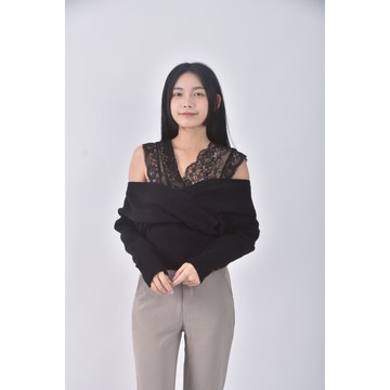 (M) iamagiev領假兩件黑色長袖上衣二手衣