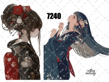 original sticker no.7240 人物貼紙 原創貼紙 人物貼紙 女孩貼紙 原創人物貼紙