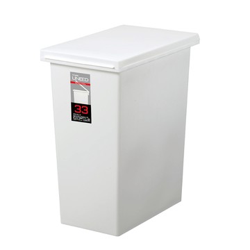 TONBO｜UNEED系列SLIM掀蓋垃圾桶33L白色