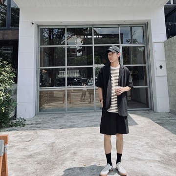 垂落感短袖西裝套裝｜2色