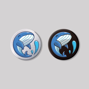 藍鯨/圓形/鋁牌飾貼 SunBrother孫氏兄弟