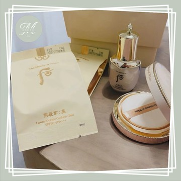【Mia1855】韓國 WHOO 后 拱辰享 美 奢華黃金氣墊套 最新款 氣墊粉餅款 拱辰享氣墊 一盒三芯 黃金氣墊