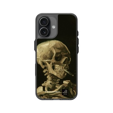 iPhone 17 Clear (相機按鈕) 酷墨灰 - Van Gogh Museum - Crâne de squelette fumant une cigarette