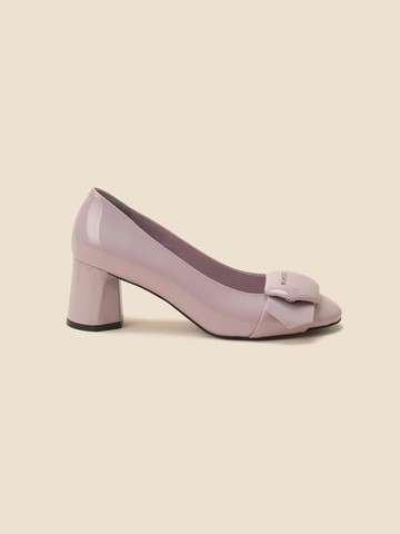 Polygon Volume Patent Leather Pumps [Pink] (DA1BS25001PIK)