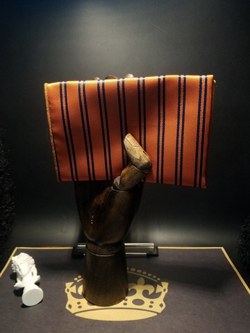 橘色條紋真絲口袋巾西裝手帕絲巾