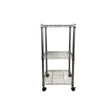 我塑我形 45 X 45 X 95 cm MIT三層附輪收納式鐵力士架 波浪架 鐵架 置物架 展示架