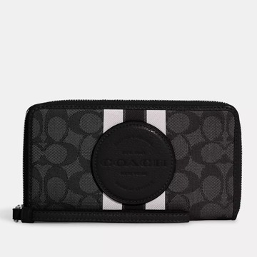 COACH 拉鍊長夾手機包 老花緹花織布 長夾 皮夾 手拿長夾 C9073 (現貨)▶指定Outlet商品5折起☆現貨【送禮首選★APP下單點數4倍送】