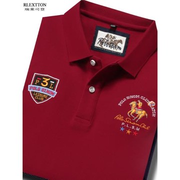 清倉特價秋季男裝長袖T恤男翻領POLO衫有領T體恤刺繡高檔純棉上衣